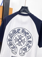 MAILLOT CHROME HEARTS BLANC & BLEU MARINE