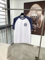 MAILLOT CHROME HEARTS BLANC & BLEU MARINE